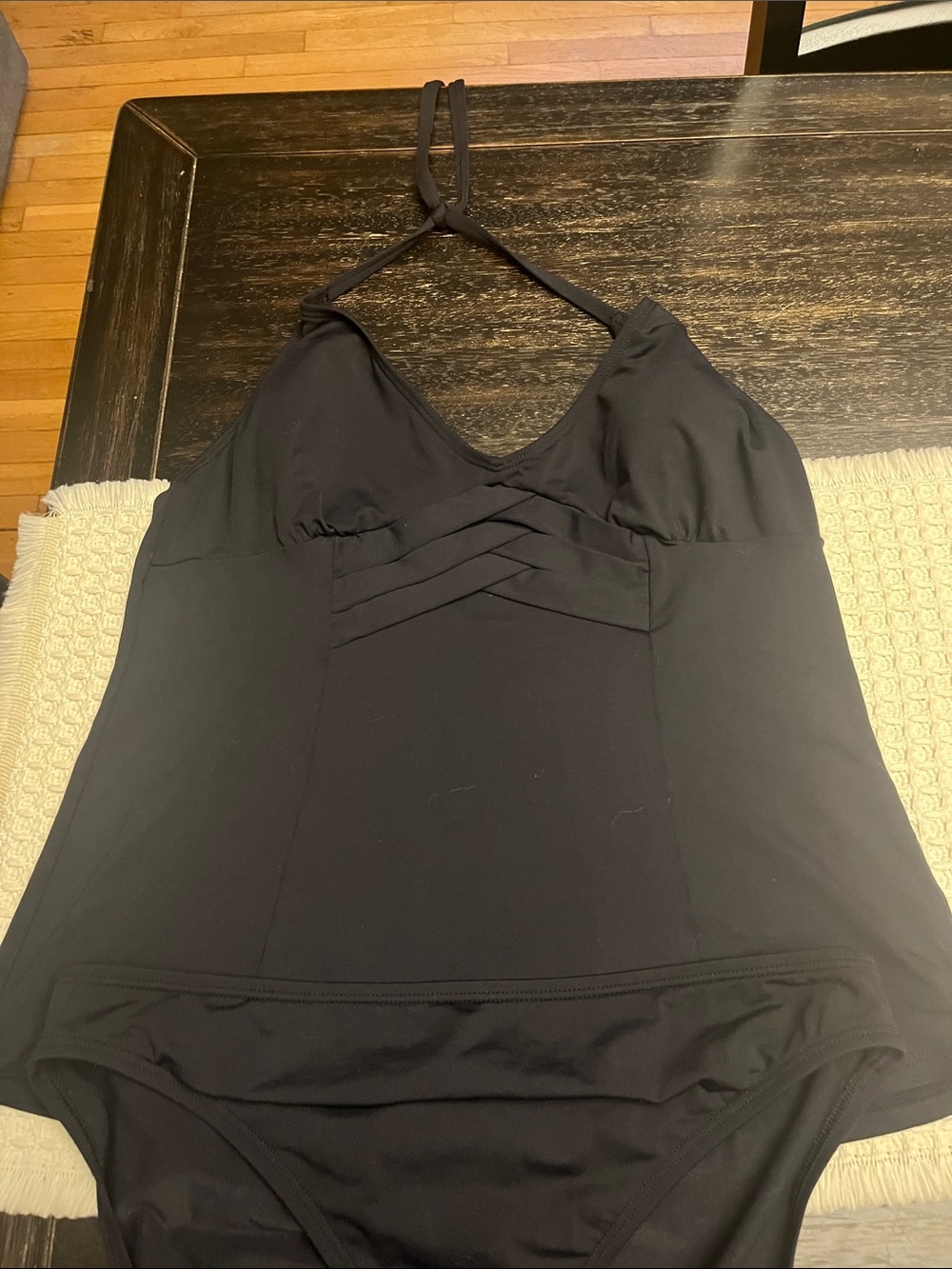 Anne Cole Black Tankini Halter Swim Suit